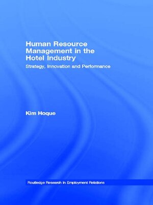 cover image of Human Resource Management in the Hotel Industry
